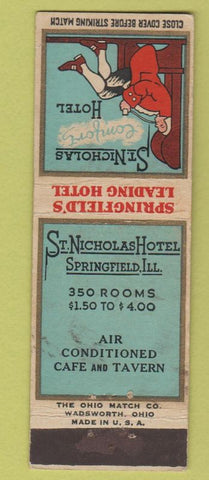 Matchbook Cover - ST Nicholas Hotel Springfield IL WEAR