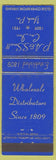 Matchbook Cover - PA Small Company Distributors York PA WEAR Stanley Tools