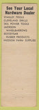 Matchbook Cover - PA Small Company Distributors York PA WEAR Stanley Tools