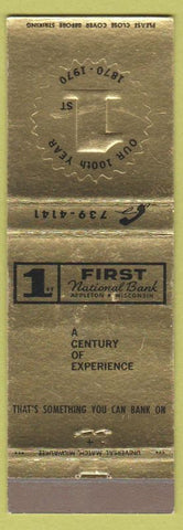 Matchbook Cover - 1st National bAnk Appleton WI 1970