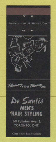 Matchbook Cover - De Santis Men's Hair Barber Toronto ON