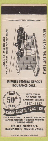 Matchbook Cover - Camp Curtin Trust Company Harrisburg PA 1957