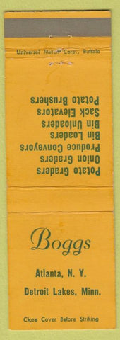 Matchbook Cover - Boggs Gardens Atlanta NY Detroit Lakes MN WEAR produce