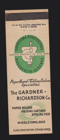 Matchbook Cover - Gardner Richardson Cardboard Cartons Middleton OH