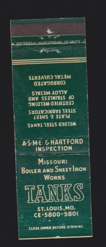 Matchbook Cover - Missour Boiler Sheet Iron Works ST Louis MO WEAR