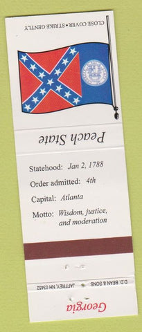 Matchbook Cover - State of Georgia GA Peach State