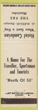 Matchbook Cover - Hotel Cambrian The Pas MB white