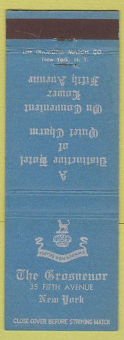 Matchbook Cover - Grosvenor Hotel New York City blue WEAR