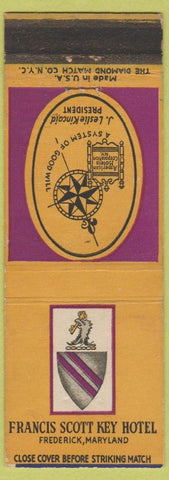 Matchbook Cover - Francis Scott Key Hotel Frederick MD