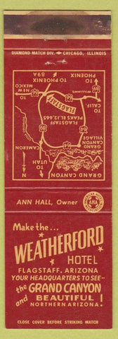 Matchbook Cover - Weatherford Hotel Flagstaff AZ