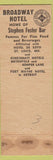 Matchbook Cover - Broadway Hotel Cincinnati OH WEAR