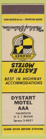Matchbook Cover - Dystart Motel Falmouth ME