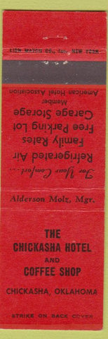 Matchbook Cover - Chiskasha Hotel Coffee Shop OK
