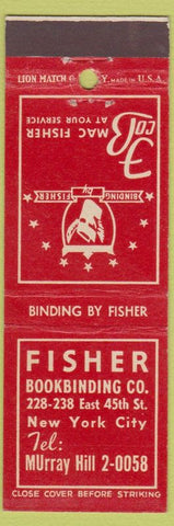 Matchbook Cover - Fisher Bookbinding New York City
