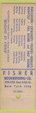 Matchbook Cover - Fisher Bookbinding New York City