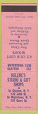 Matchbook Cover - Helene's Studio Gift Shop Clayton Watertown NY