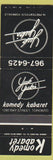 Matchbook Cover - Yuk Yuk's Comedy Toronto ON