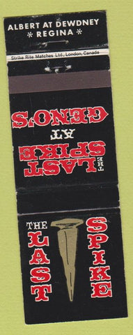Matchbook Cover - The Last Spike Geno's Regina SK