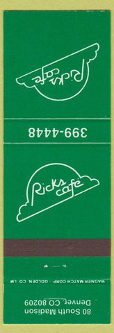 Matchbook Cover - Ricks Cafe Denver Colorado
