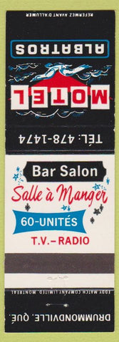 Matchbook Cover - Motel Albatros Drummondville QC