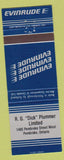 Matchbook Cover - RG Dick Plummer Evinrude Boat Motors Pembroke ON