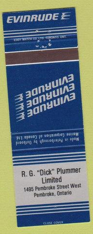 Matchbook Cover - RG Dick Plummer Evinrude Boat Motors Pembroke ON