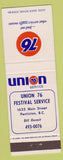 Matchbook Cover - Union 76 oil gas Penticton BC