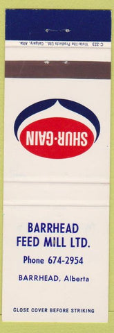 Matchbook Cover - Shur Gain feeds Barrhead Feed Mill AB