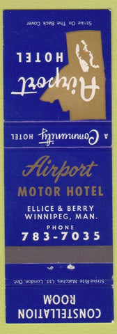 Matchbook Cover - Airport Hotel Winnipeg MB