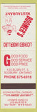 Matchbook Cover - Boomer's Restaurant Sudbury ON white red