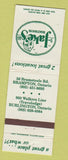 Matchbook Cover - Jake's Boathouse Burlington Brampton ON WEAR
