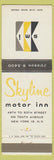 Matchbook Cover - Skyline Motor Inn New York City WORN