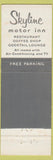 Matchbook Cover - Skyline Motor Inn New York City WORN