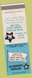 Matchbook Cover - Allegheny Ludlum Tool Die Steel Springfield MA