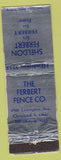 Matchbook Cover - Sheldon Ferbert Fence Cleveland OH WORN