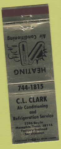 Matchbook Cover - CL Clark Air Conditioning Memphis TN WORN