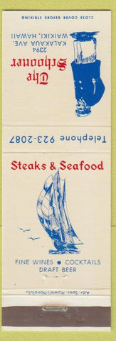 Matchbook Cover - The Schooner Waikiki Hawaii ship