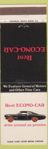 Matchbook Cover - Econo Rental Cars GM Bellmore NY
