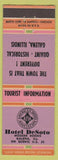 Matchbook Cover - Hotel Desoto Galena IL purple pink