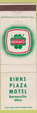 Matchbook Cover - Binns Plaza Motel Barnesville OH