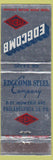 Matchbook Cover - Edgcomb Steel Philadelphia PA