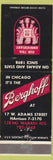 Matchbook Cover - Berghoff Chicago IL 70th Anniversary WORN