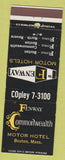 Matchbook Cover - Fenway Motor Hotel Boston MA