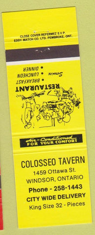 Matchbook Cover - Colosseo Tavern Windsor ON