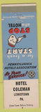Matchbook Cover - Hotel Coleman Lewistown PA