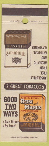 Matchbook Cover - Hayward Tobacco Rum And Maple pipe