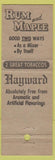 Matchbook Cover - Hayward Tobacco Rum And Maple pipe