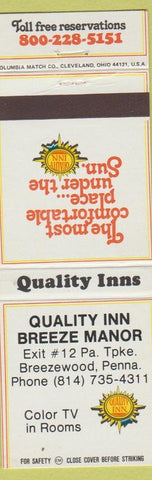 Matchbook Cover - Quality Inn Breeze Manor Breezewood PA