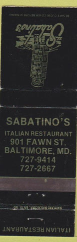 Matchbook Cover - Sabatino's Italian Restaurant Baltimore MD WEAR