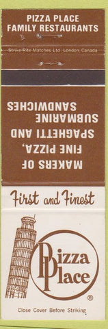Matchbook Cover - Pizza Place Restaurant Leaning Tower